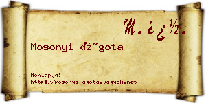 Mosonyi Ágota névjegykártya