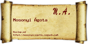 Mosonyi Ágota névjegykártya