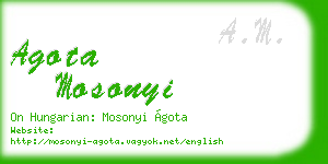 agota mosonyi business card